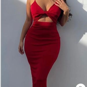 Jaus ( Runway) Red cut out dress